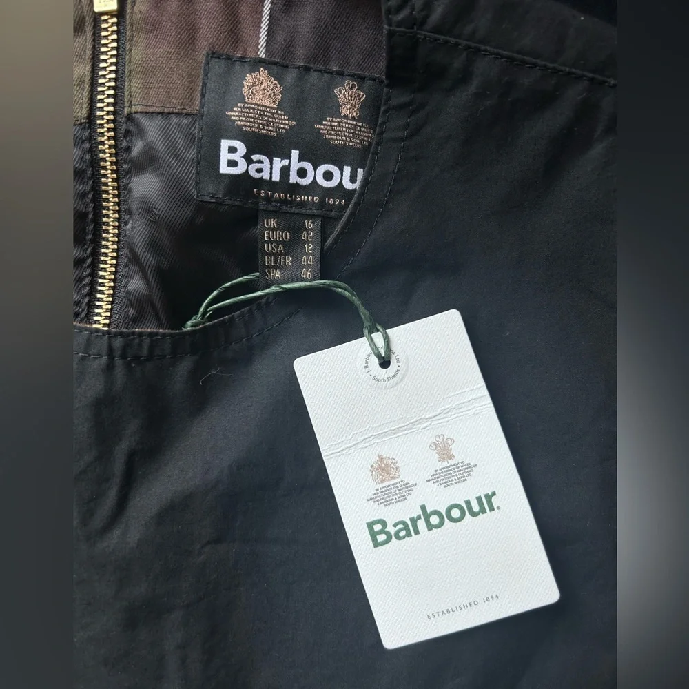 Barbour Black Mini Dress with Belt - Picture 12 of 13